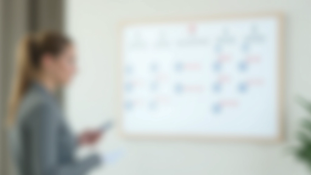 Calendar on wall showing consistent habit tracking with daily checkmarks